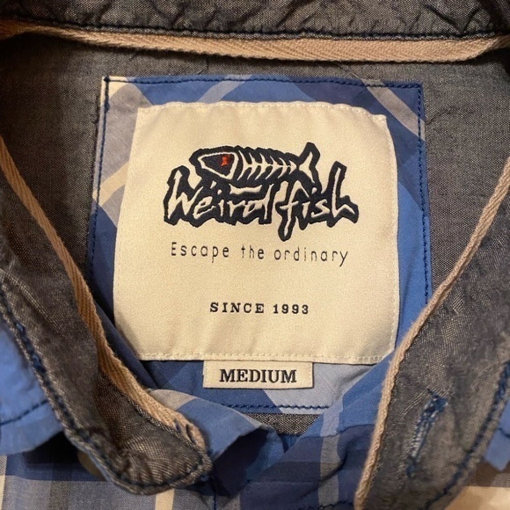 Weird Fish Mens Plaid Button Tee‎ - Picture 3 of 5